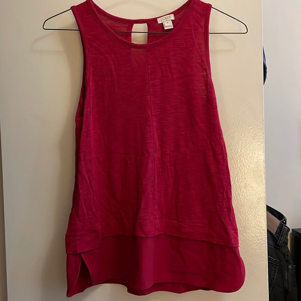 J Crew pink peplum tank, size XS